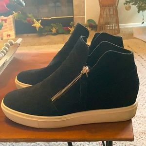 Steve Madden suede zipper wedge sneakers